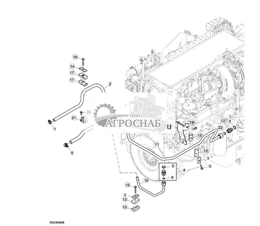 Наружные трубопроводы и шланги, обогреватель кабины, двигатель объемом 15,0 L - ST823246 155.jpg